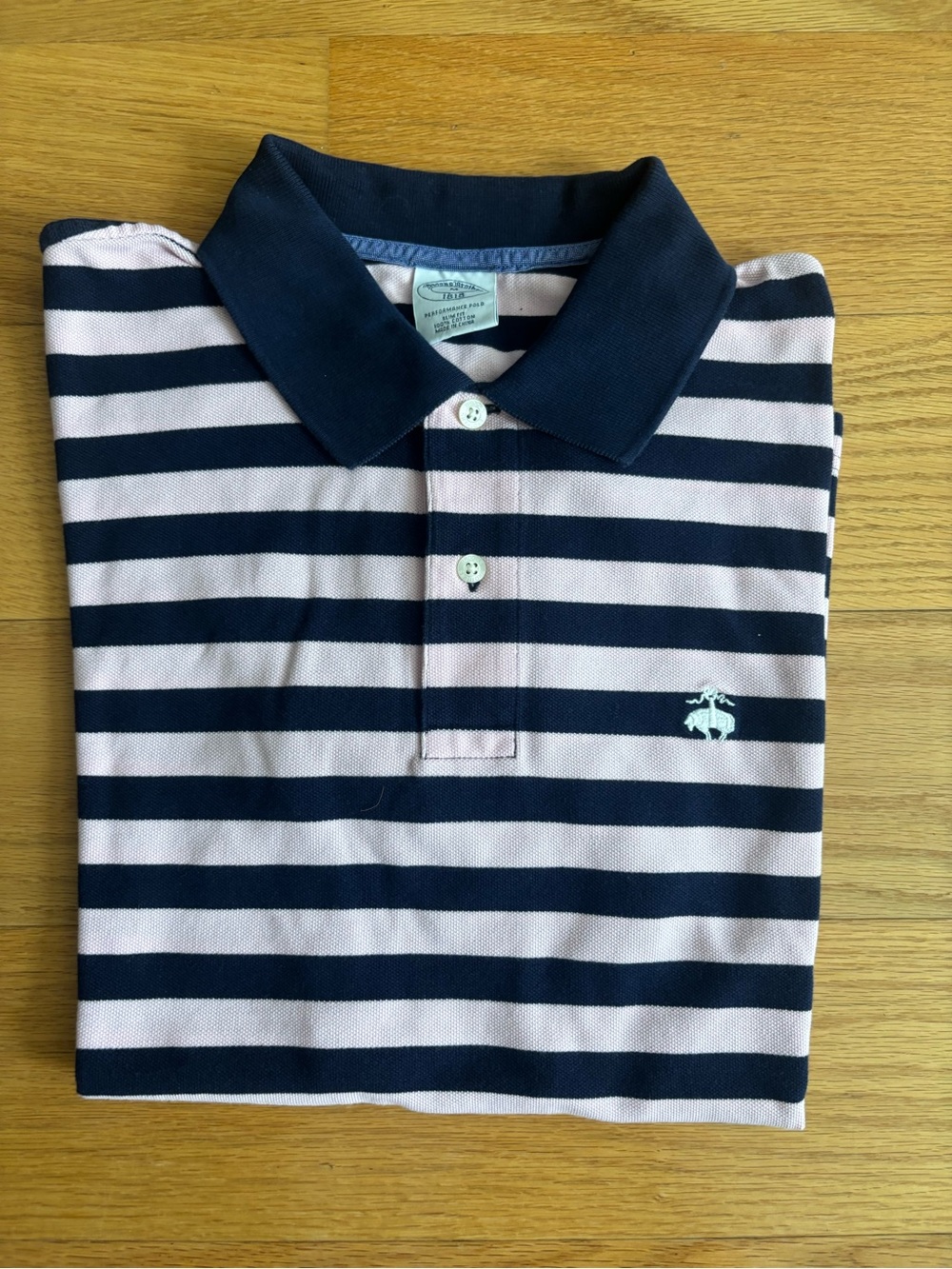 Brooks Brothers Polo - Navy & Pink Stripe